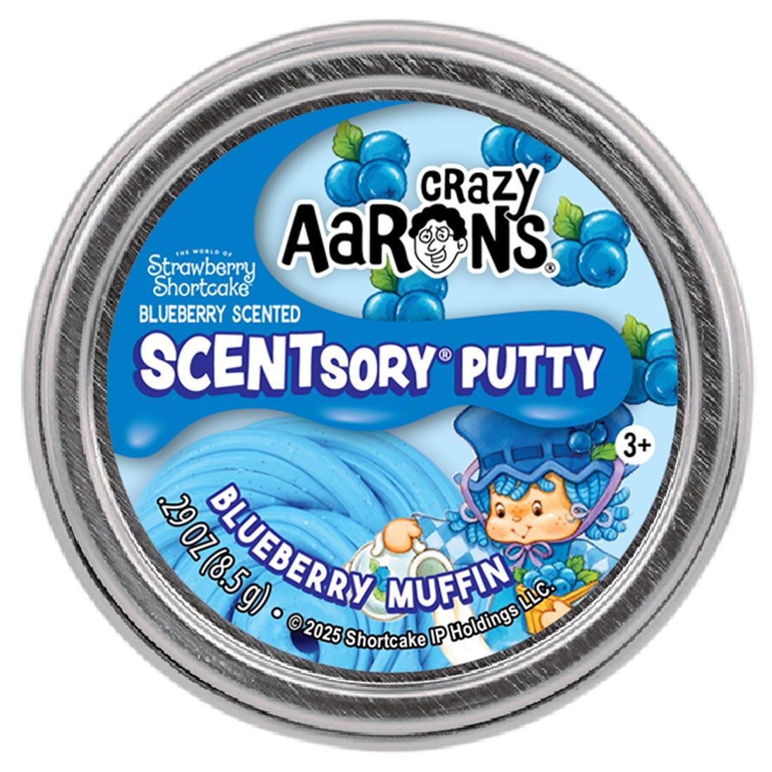 tin of Blueberry Muffin SCENTSory Mini Thinking Putty By Crazy Aaron