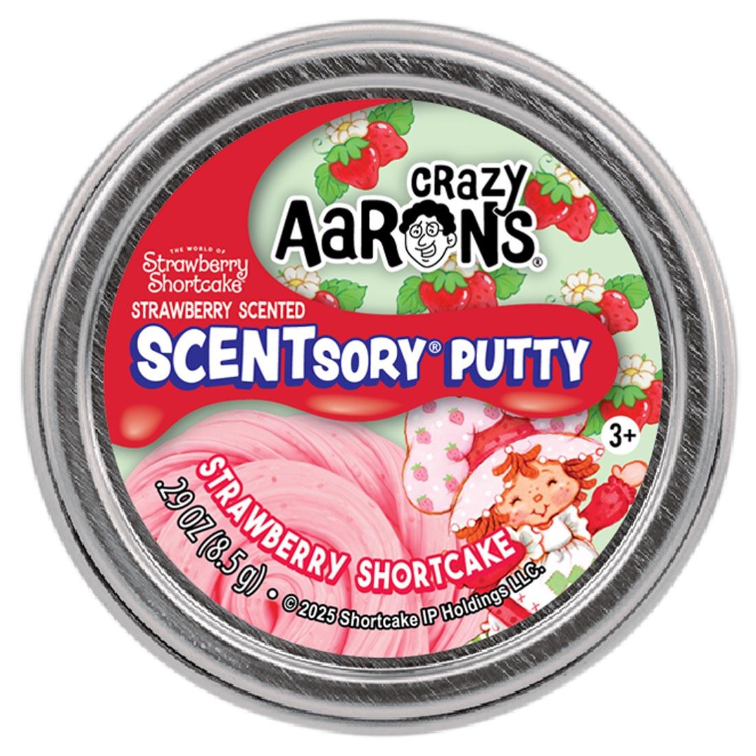 tin of Strawberry Shortcake SCENTSory Mini Thinking Putty By Crazy Aaron