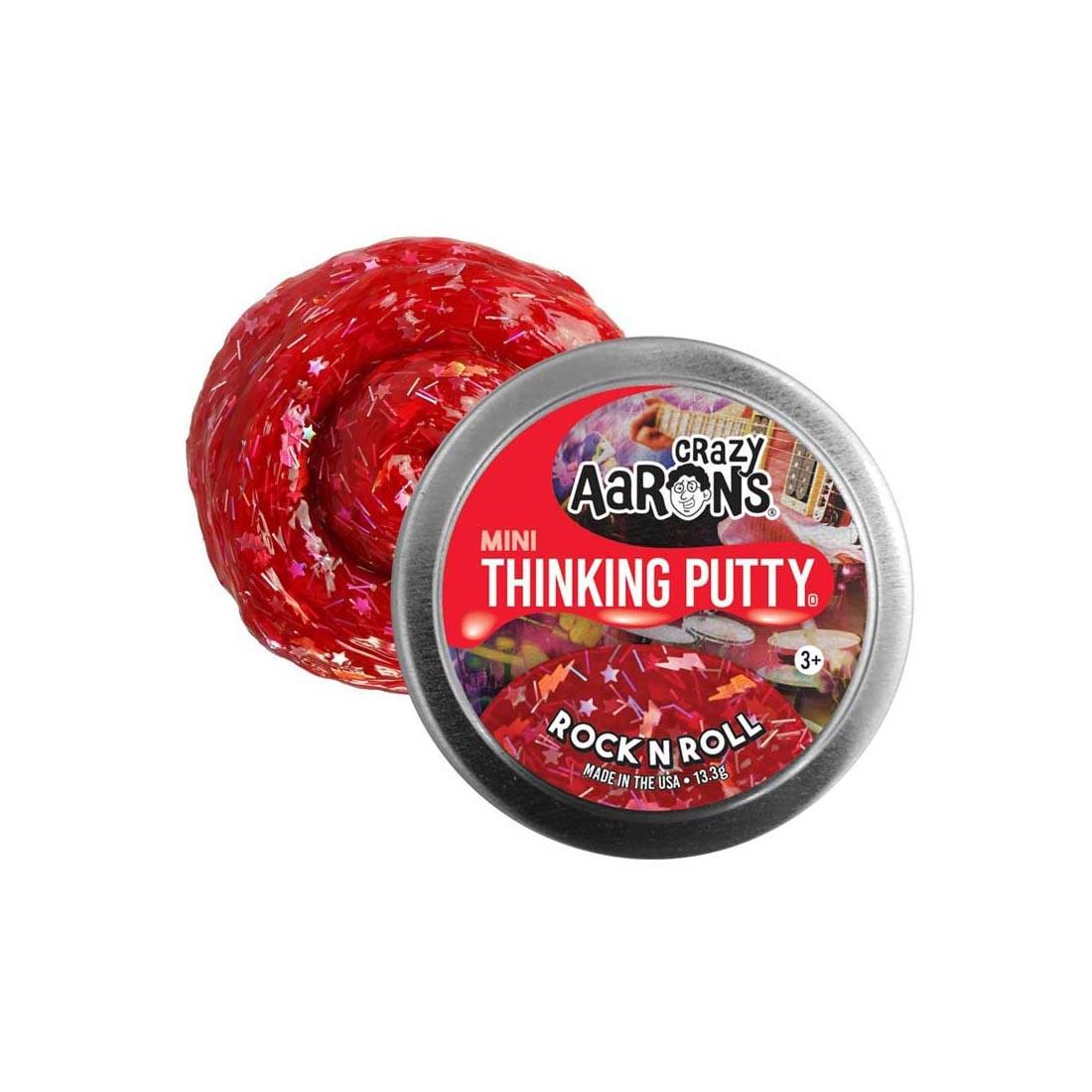 Rock N Roll red-colored Mini Thinking Putty with tin