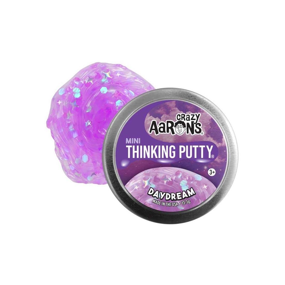 translucent lavender Daydream Mini Thinking Putty with tin