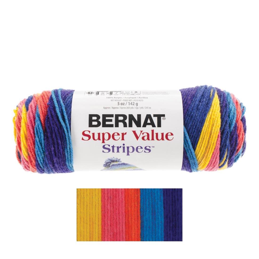 Skein of Striped Yarn with Inset of Colors Included