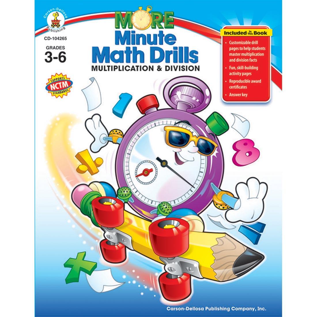 More Minute Math Drills Multiplication & Division by Carson Dellosa Grades 3-6