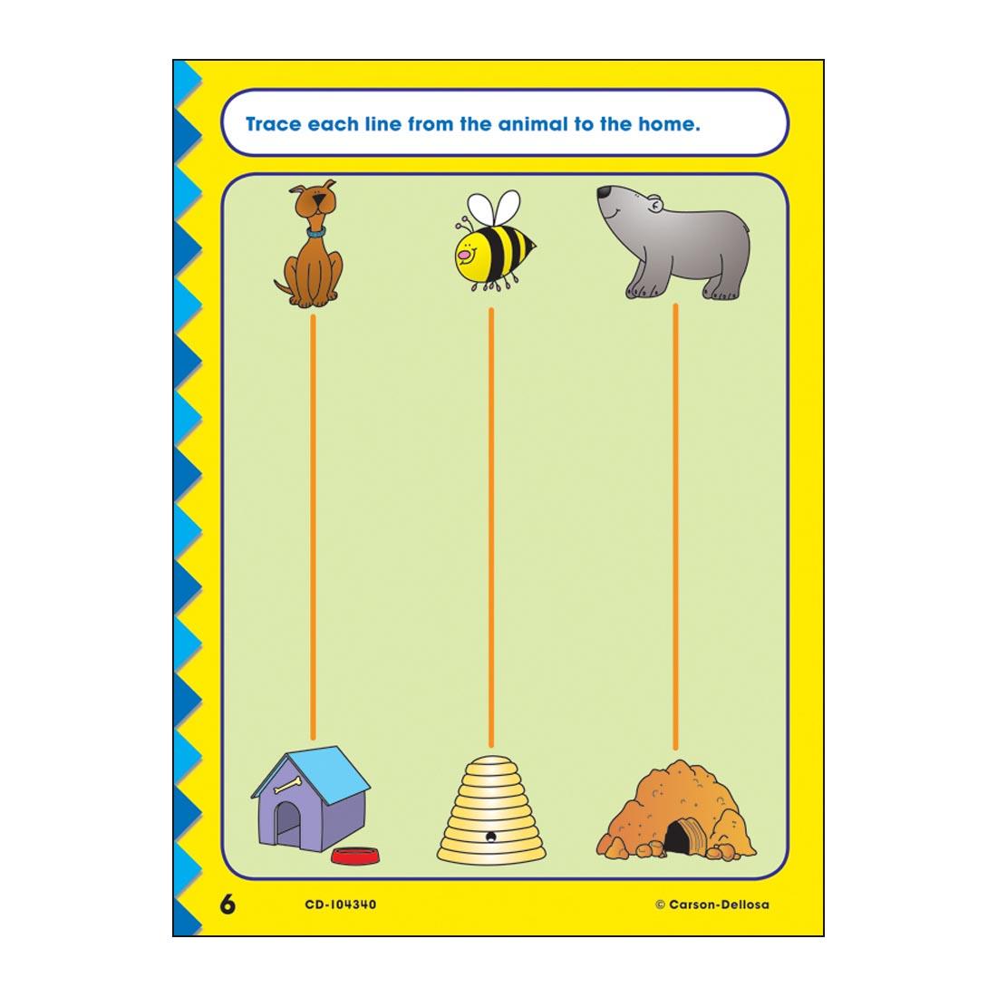 Sample Page from Get Ready For Kindergarten Home Workbook By Carson Dellosa