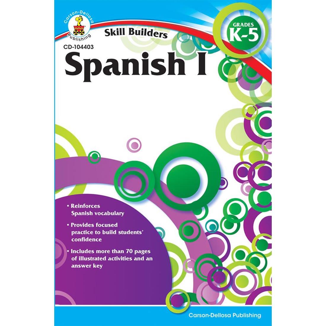 Elementary Spanish Skill Builders Workbook by Carson Dellosa Level 1