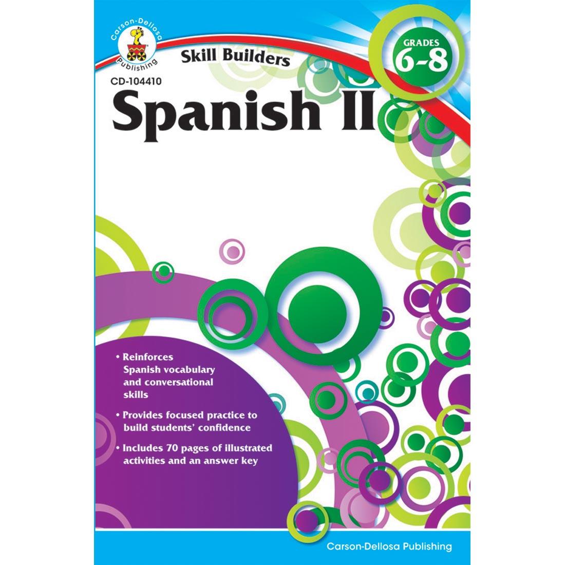 Middle School Spanish Skill Builders Workbook by Carson Dellosa Level 2