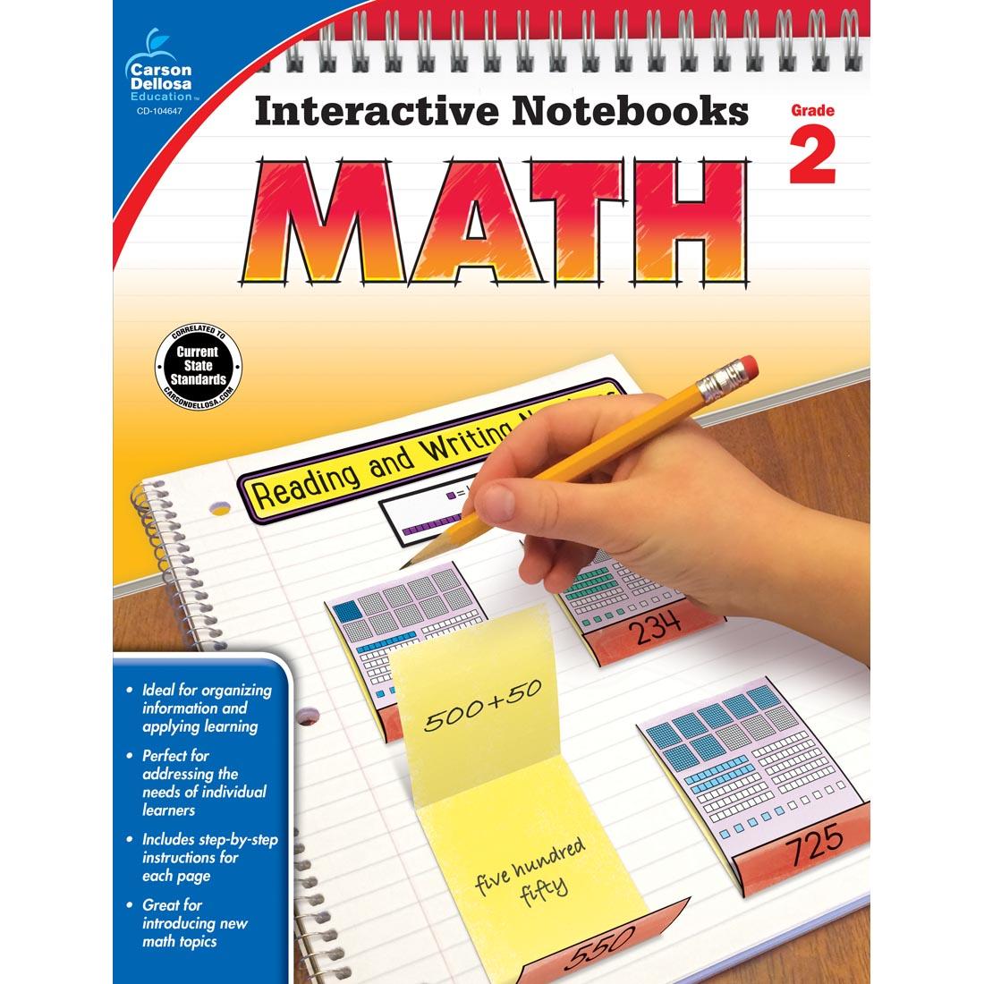Interactive Notebook Math by Carson Dellosa Grade 2