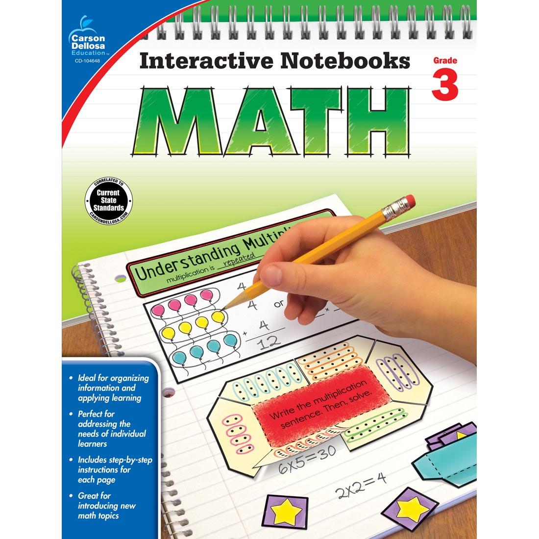 Interactive Notebook Math by Carson Dellosa Grade 3