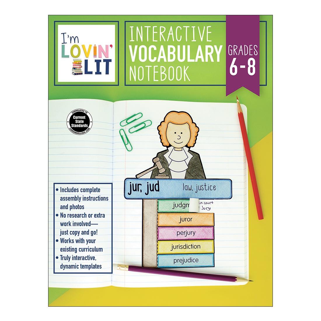 I'm Lovin' Lit Interactive Vocabulary Notebook Grades 6-8 by Carson Dellosa