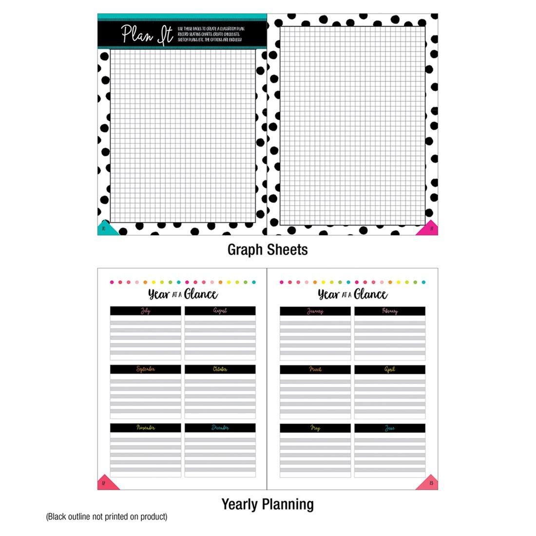 Graph Sheets and Yearly Planning Pages from Simply Stylish Tropical Pineapple Teacher Planner