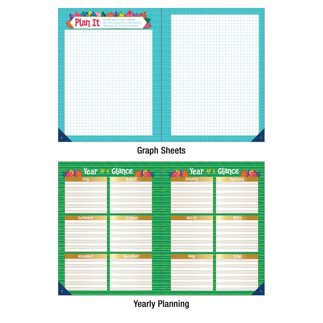 Graph Sheets and Yearly Planning Pages from One World Teacher Planner