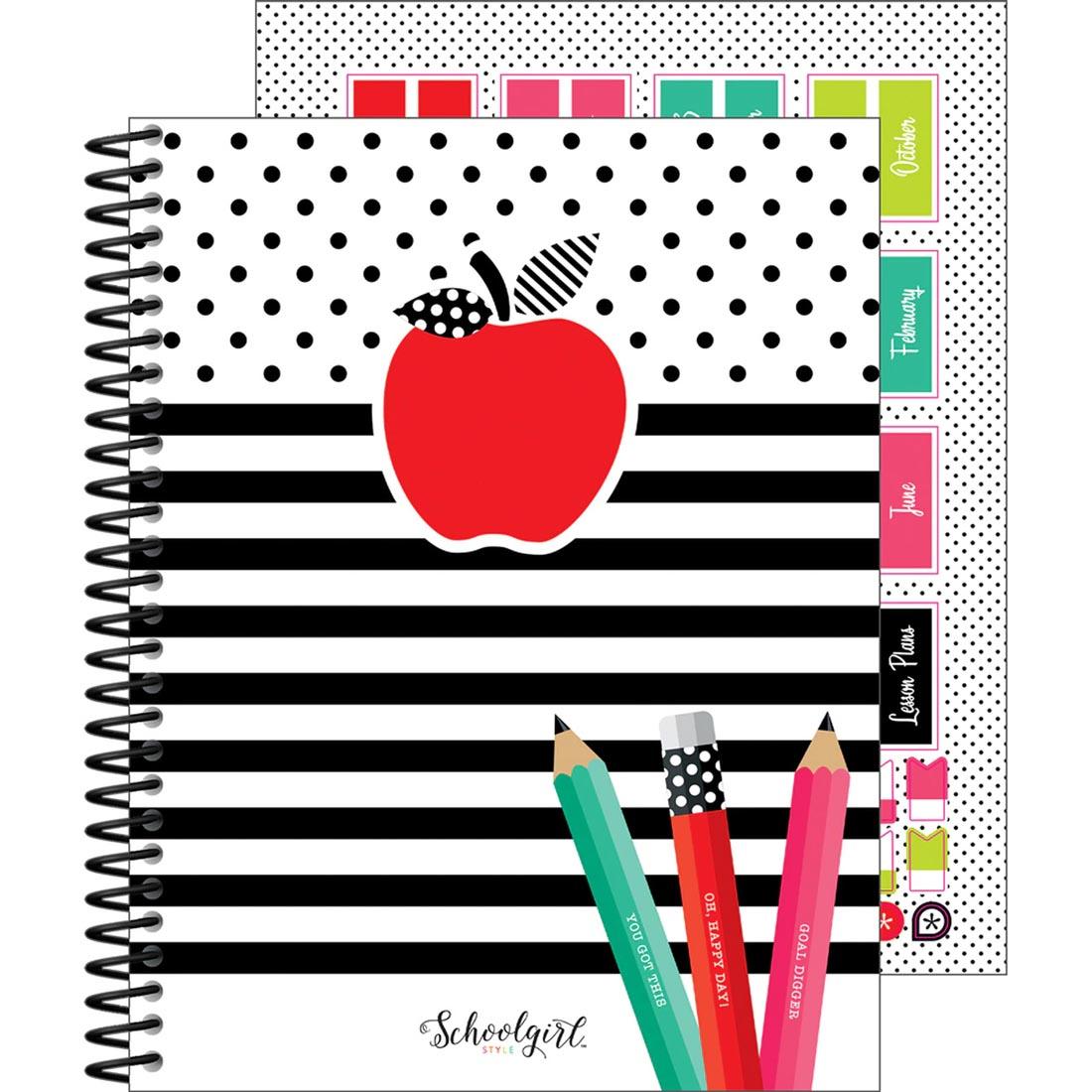 Black, White & Stylish Brights Teacher Planner with Stickers