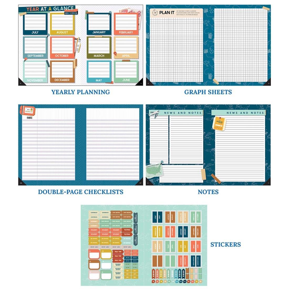 More sample pages found in the Let's Explore Teacher Planner By Carson Dellosa