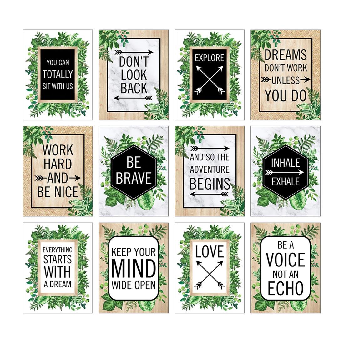 Mini Posters Set with sayings like You Can Totally Sit With Us, Don't Look Back, Explore and Dreams Don't Work Unless You Do