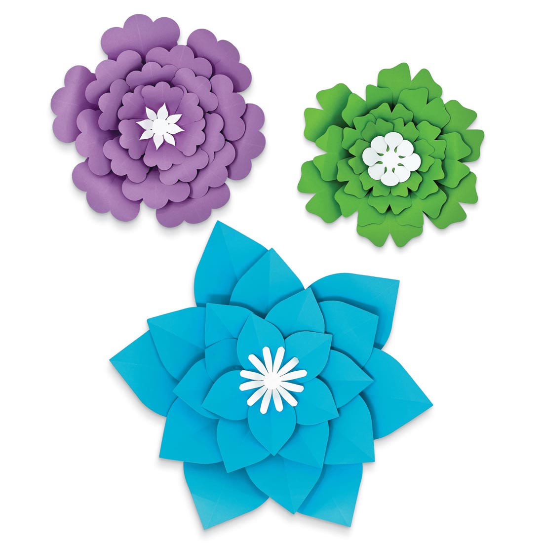 Blue, Purple & Green Dimensional Flower Accents from the Creatively Inspired Collection By Carson Dellosa