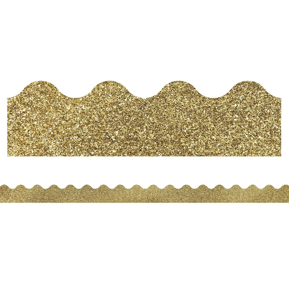 Sparkle + Shine Gold Glitter Scalloped Borders