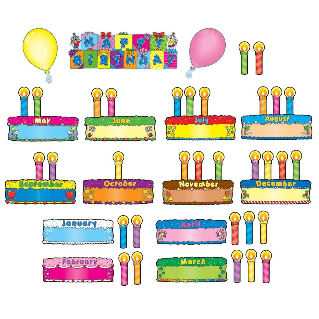 Birthday Cakes Mini Bulletin Board Set by Carson Dellosa