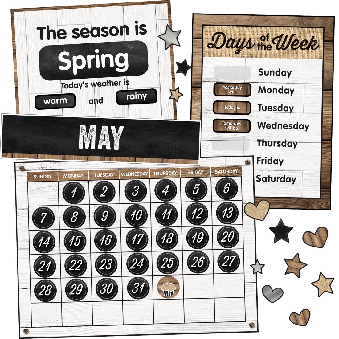 Calendar Bulletin Board Set from the Industrial Chic collection by Carson Dellosa