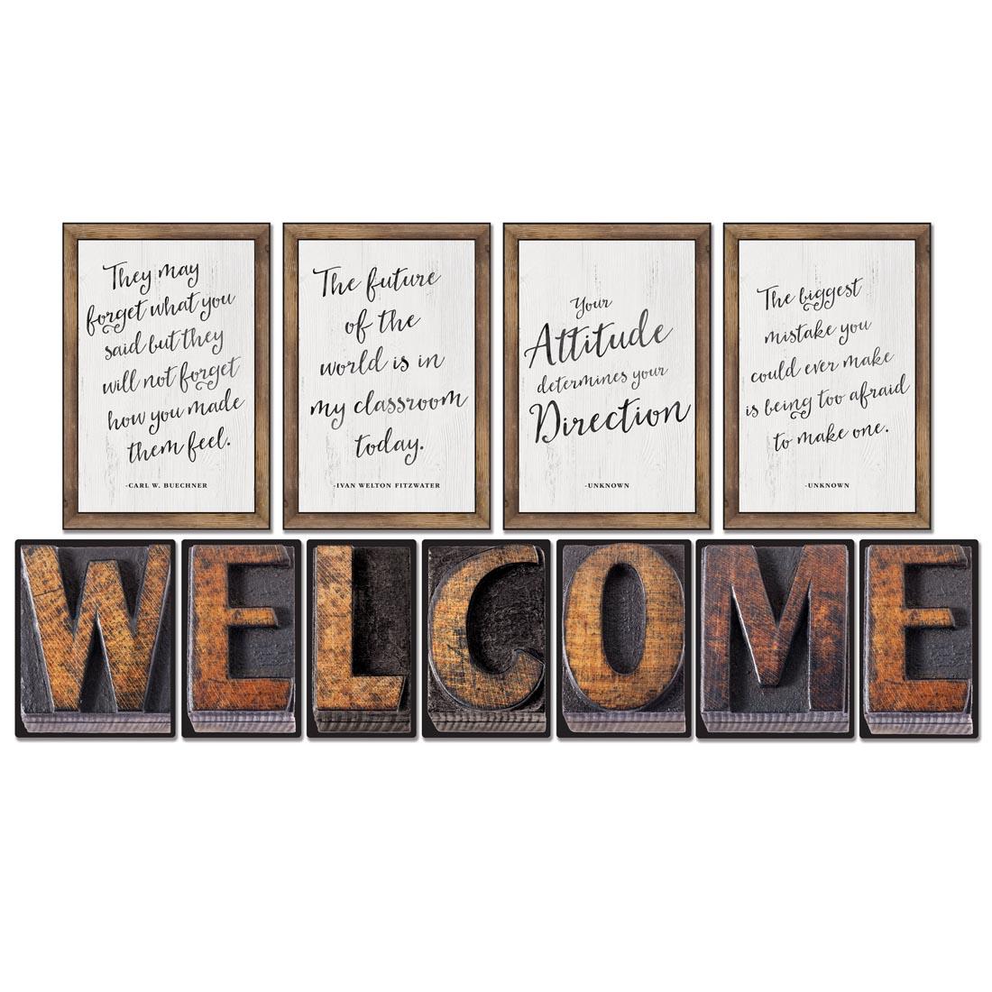 Industrial Chic Welcome Bulletin Board Set by Carson Dellosa