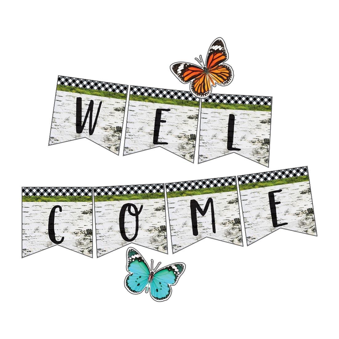 Welcome Bulletin Board Set from the Woodland Whimsy collection by Carson Dellosa