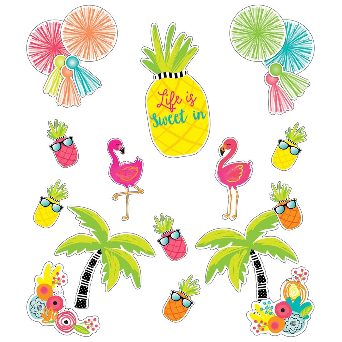 Simply Stylish Tropical Life Is Sweet Bulletin Board Set by Carson Dellosa