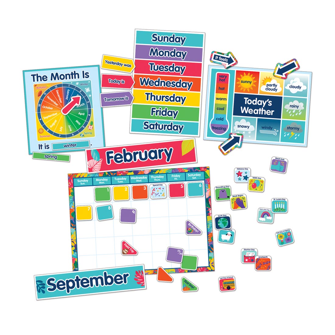 Calendar Bulletin Board Set from the One World collection by Carson Dellosa