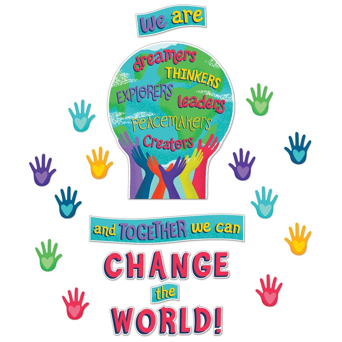 One World Together We Can Change the World Bulletin Board Set by Carson Dellosa