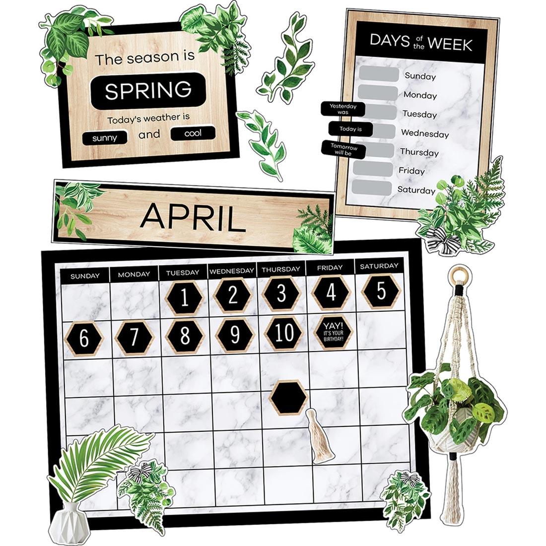 Simply Boho Calendar Bulletin Board Set By Carson Dellosa