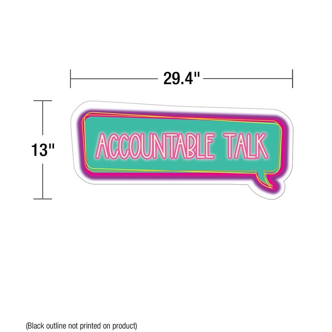 Header from the Accountable Talk Bulletin Board Set By Carson Dellosa with measurements of 13x30"