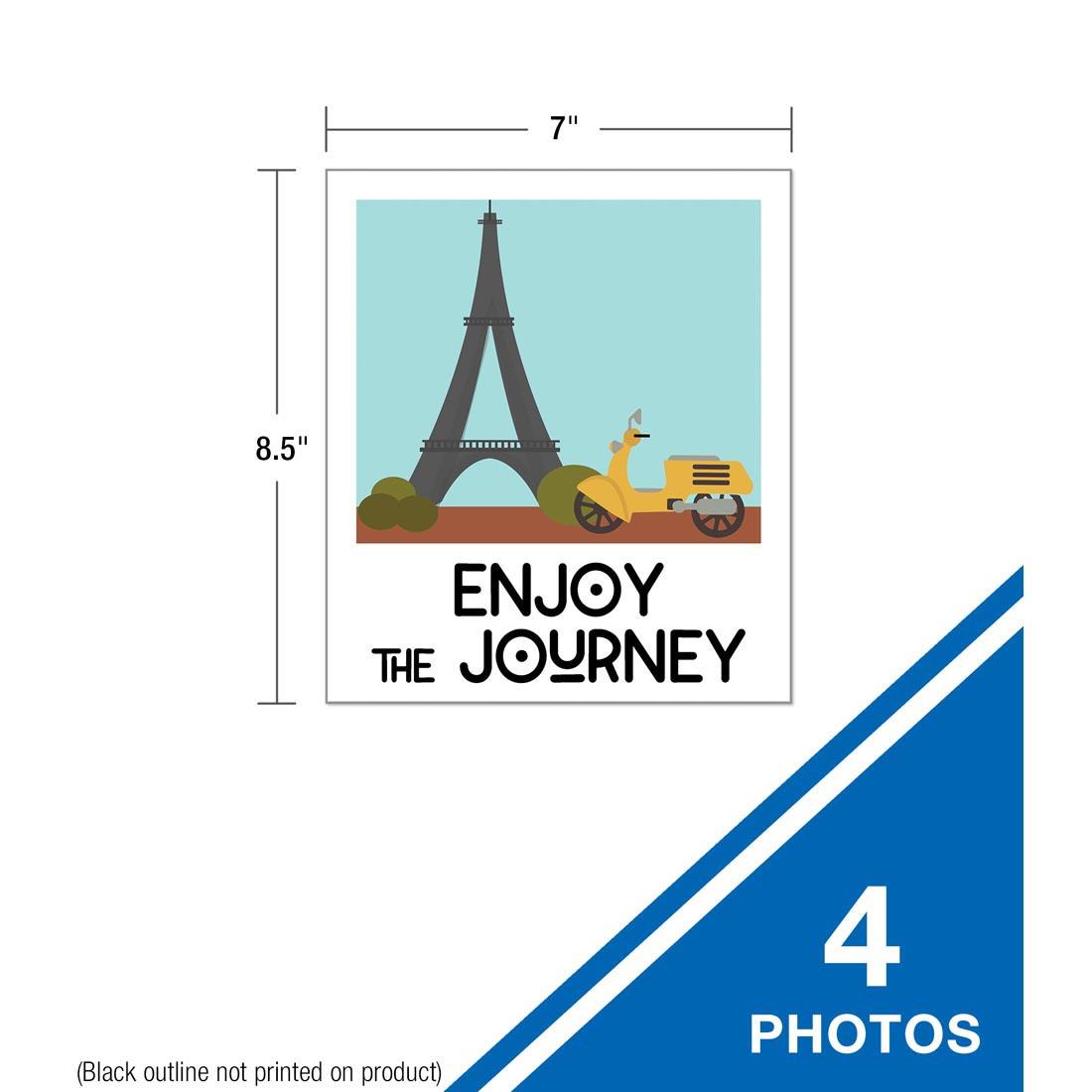 Example of polaroid-like poster from Let's Explore Every Day Is an Adventure Bulletin Board Set By Carson Dellosa, with measurement of 7 x 8.5"