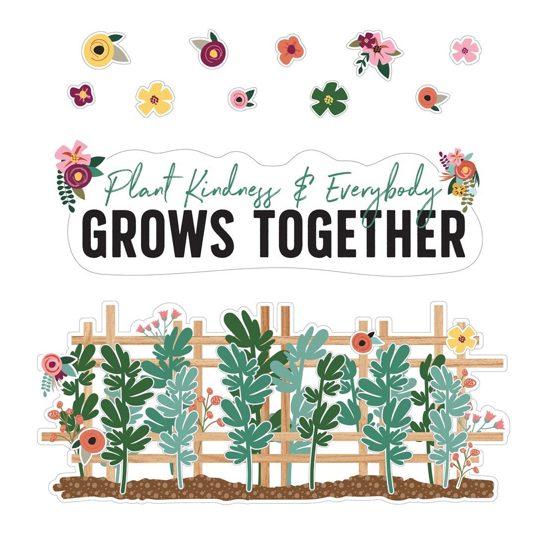 Plant Kindness & Everybody Grows Together Bulletin Board Set from the Grow Together Collection By Carson Dellosa