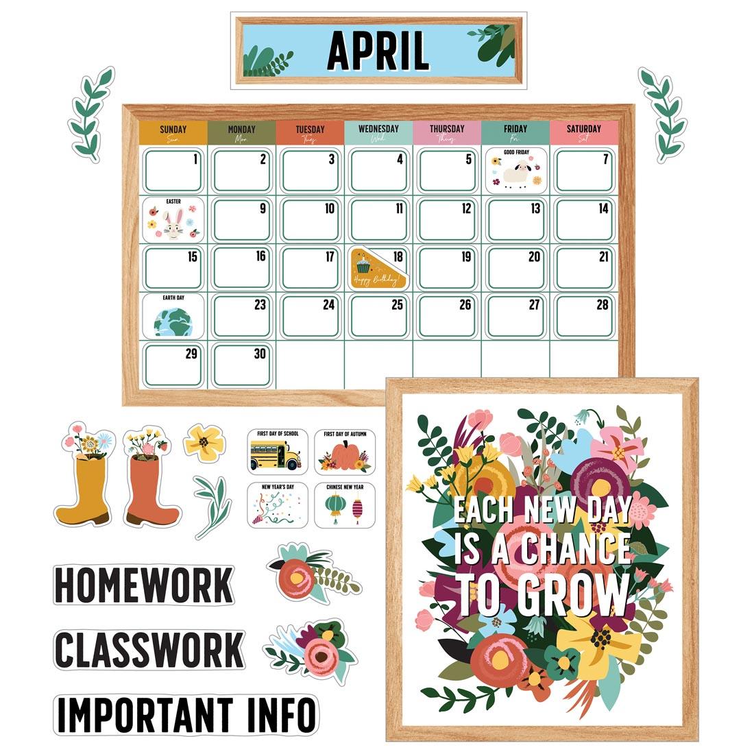 Calendar Bulletin Board Set from the Grow Together Collection By Carson Dellosa