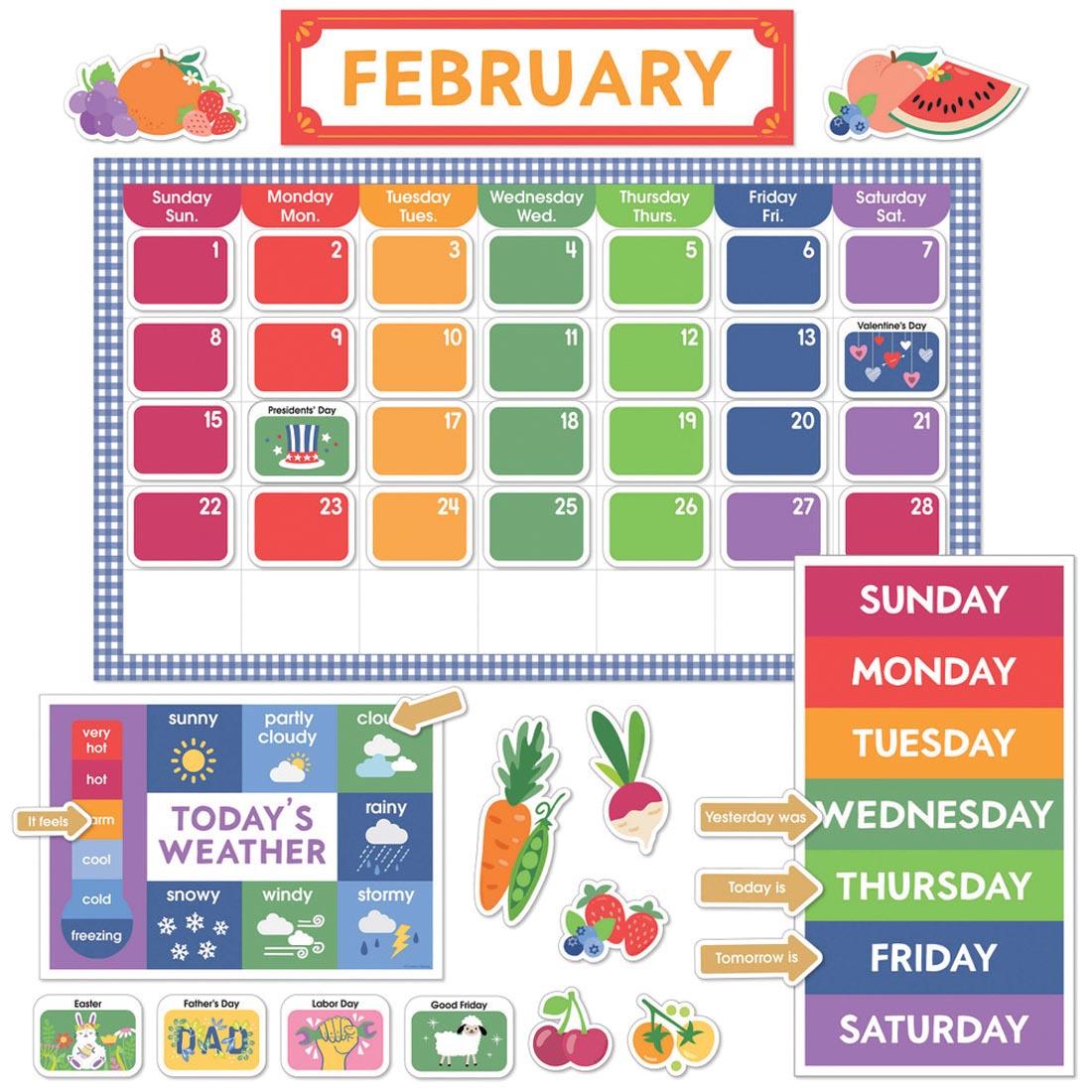 Calendar Bulletin Board Set from the Farmers Market collection By Carson Dellosa