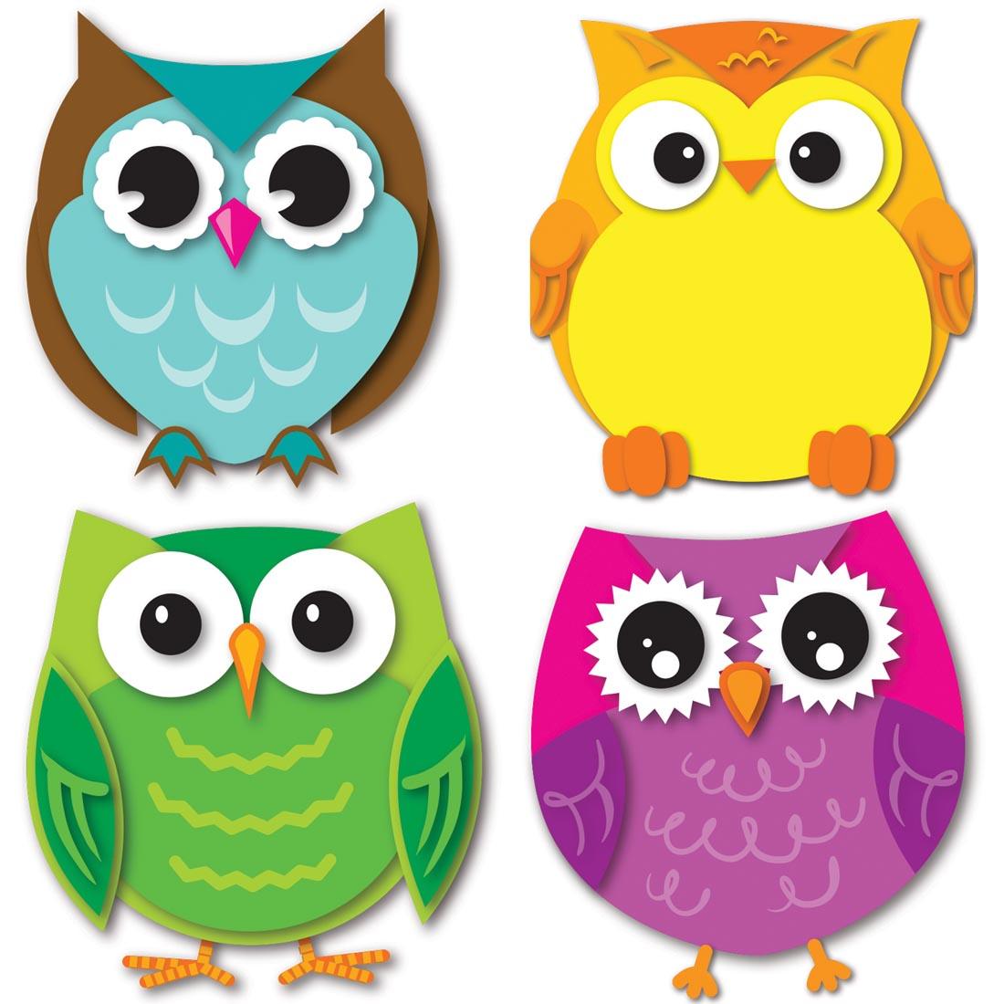 Colorful Owls Mini Cut-Outs by Carson Dellosa