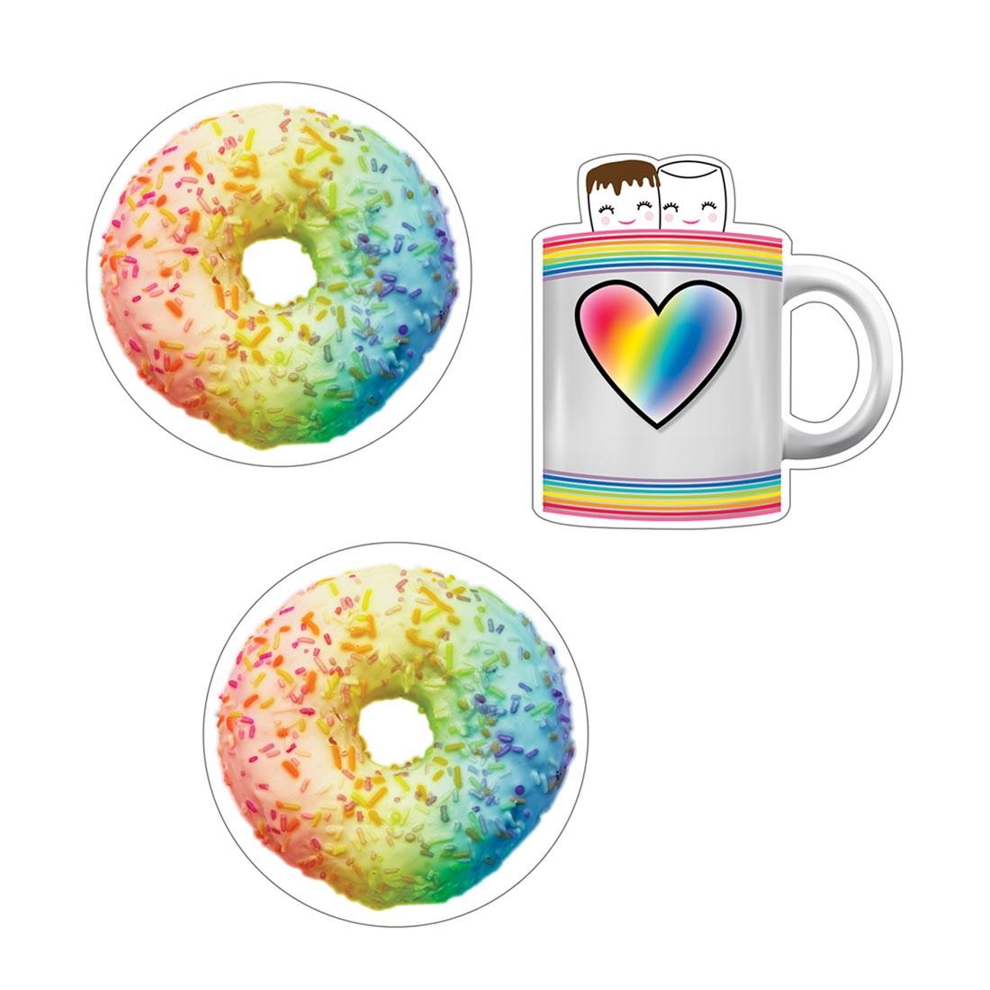 Donuts and Cocoa Mug Colorful Cut-Outs from the Industrial Cafe collection by Carson Dellosa
