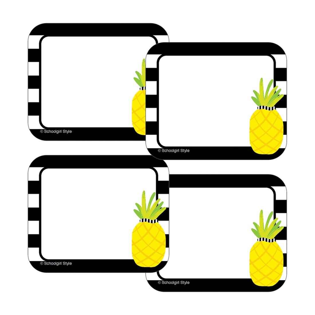 Simply Stylish Tropical Pineapple Stripe Name Tags by Carson Dellosa