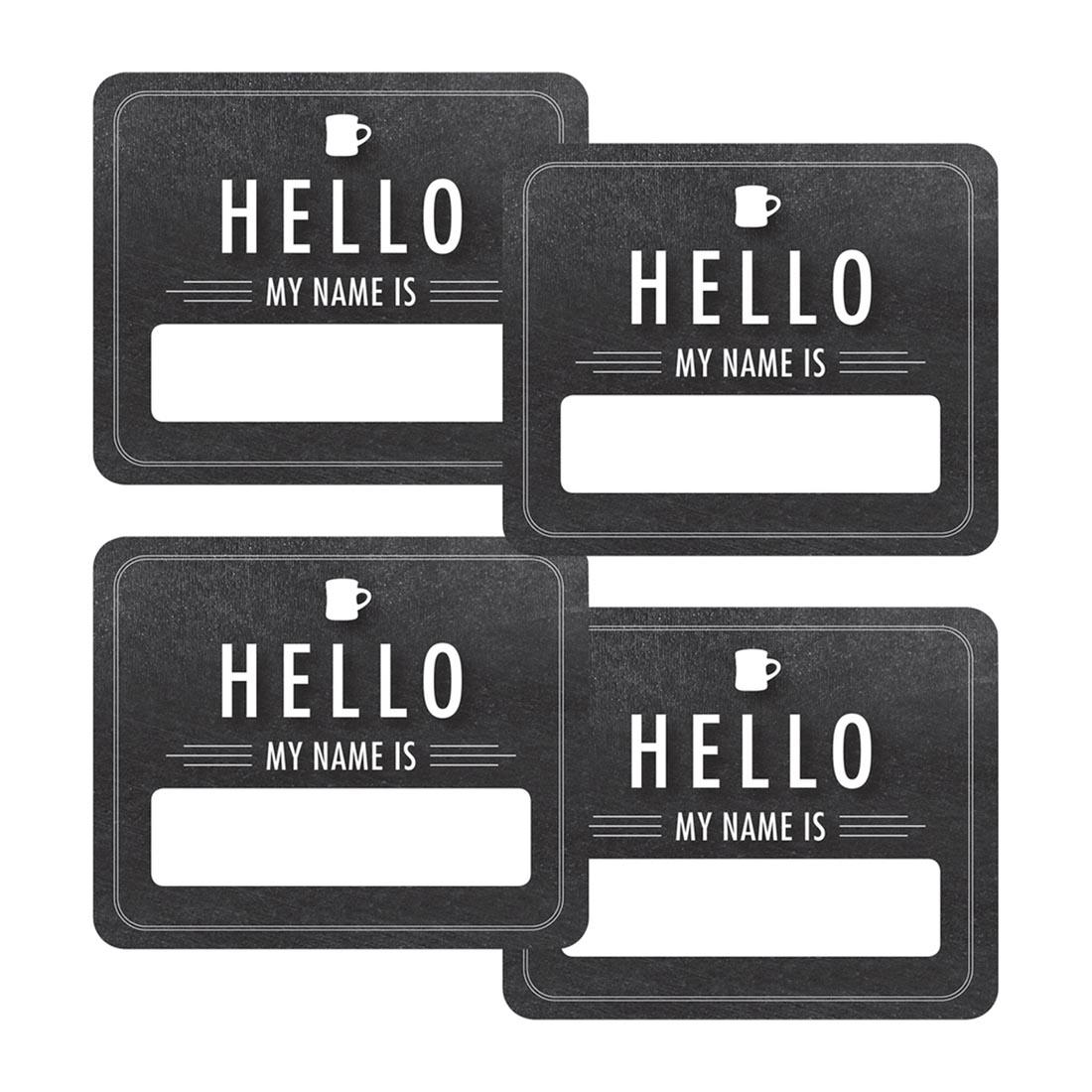 Chalkboard Hello Name Tags from the Industrial Cafe collection by Carson Dellosa