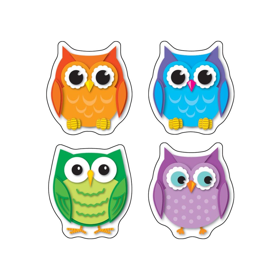 Colorful Owls Shape Stickers by Carson Dellosa