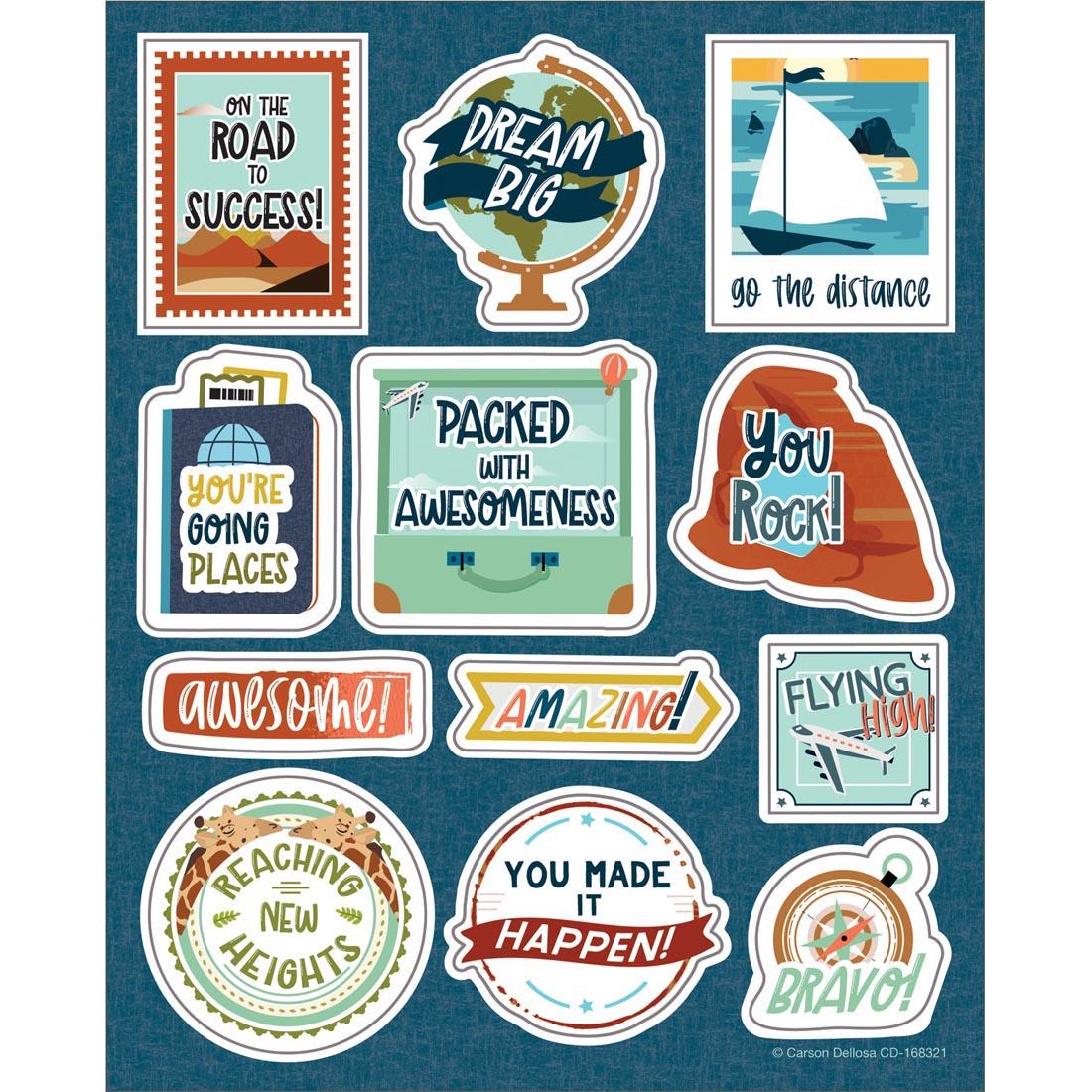 Let's Explore Motivational Stickers By Carson Dellosa in assorted colors, sizes and styles