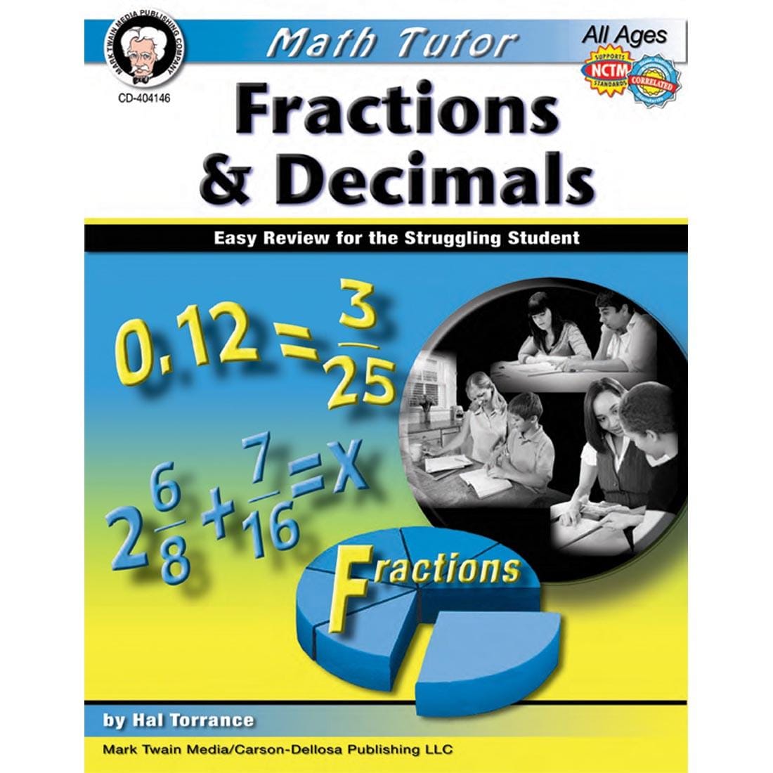 Math Tutor Fractions & Decimals Book by Carson Dellosa