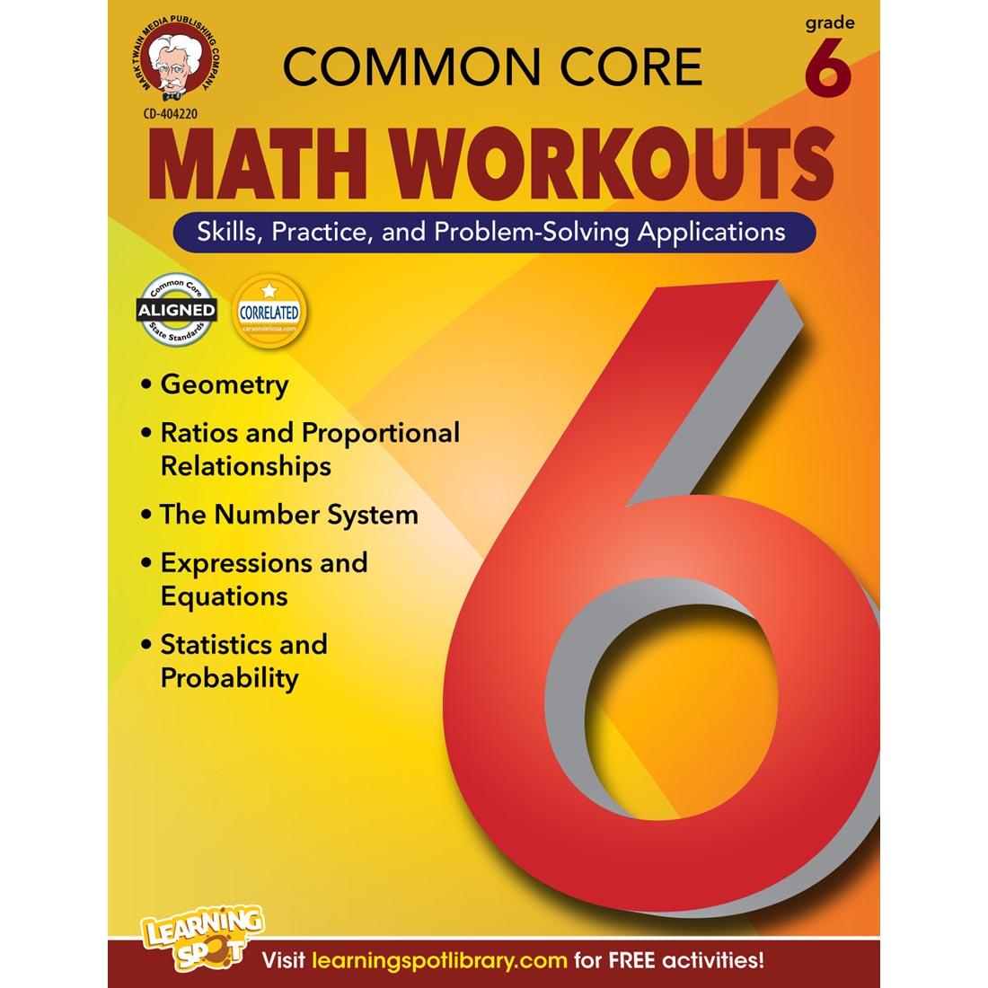 Common Core Math Workouts by Carson Dellosa Grade 6