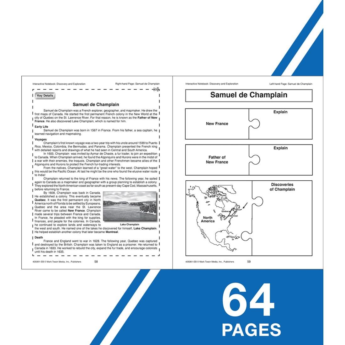 Sample Pages from Discovery and Exploration Interactive Notebook