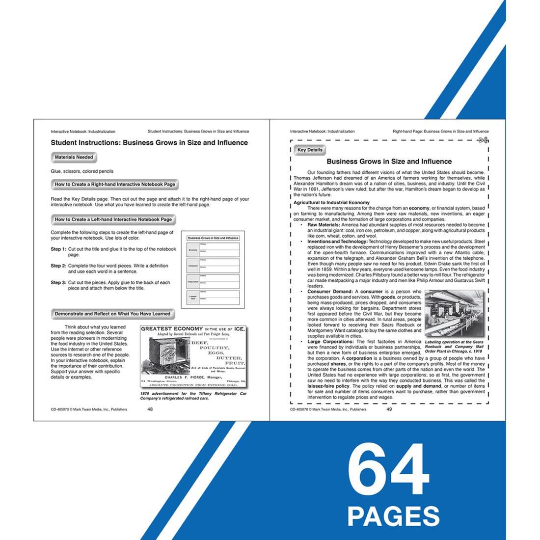 Sample pages from Interactive Notebook: Industrialization