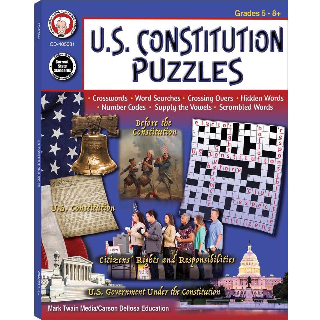 U.S. Constitution Puzzles Workbook By Carson Dellosa