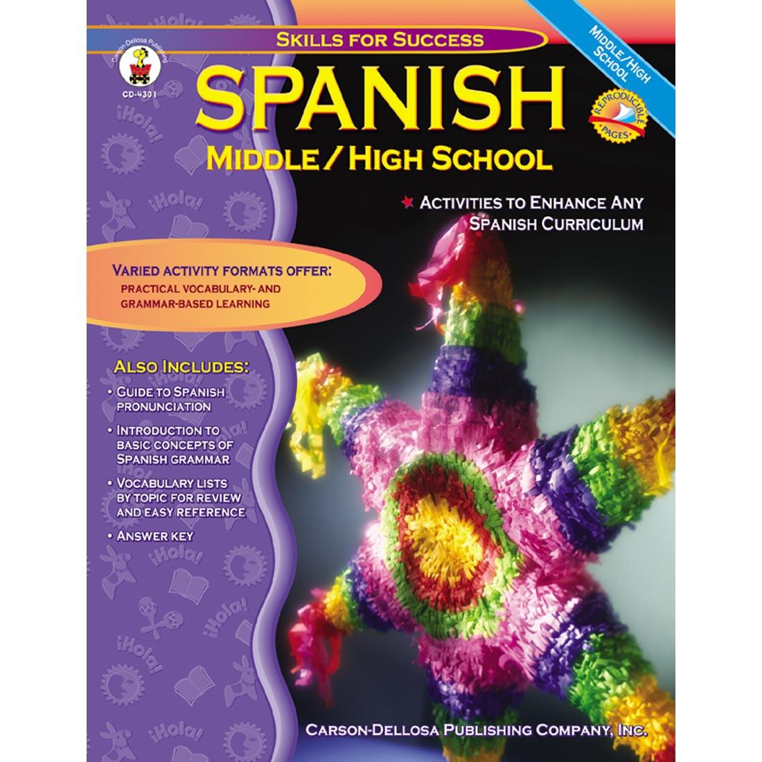Spanish Middle/High School Skills For Success Book by Carson Dellosa