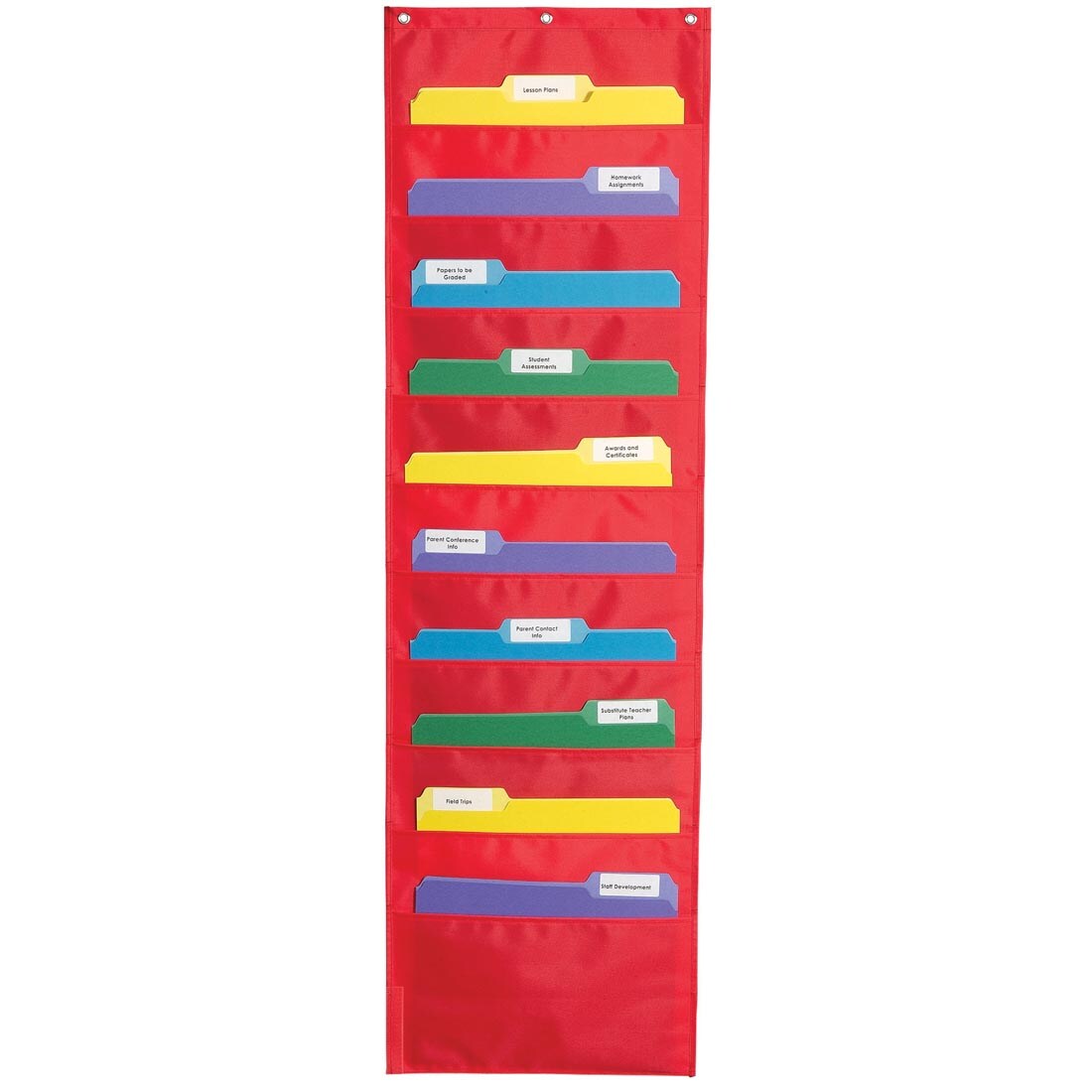 Red Storage Pocket Chart by Carson Dellosa