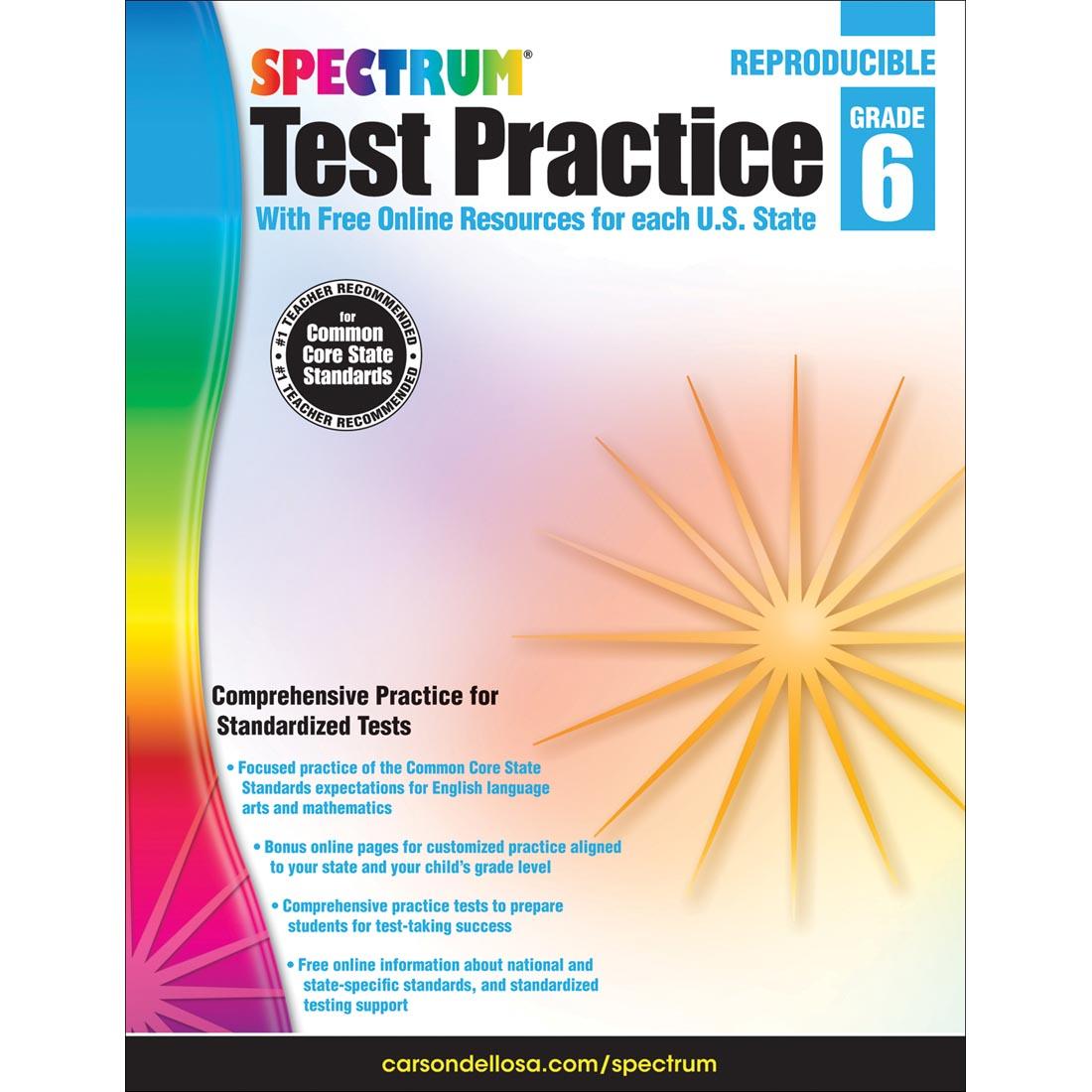 Spectrum Test Practice by Carson Dellosa Grade 6