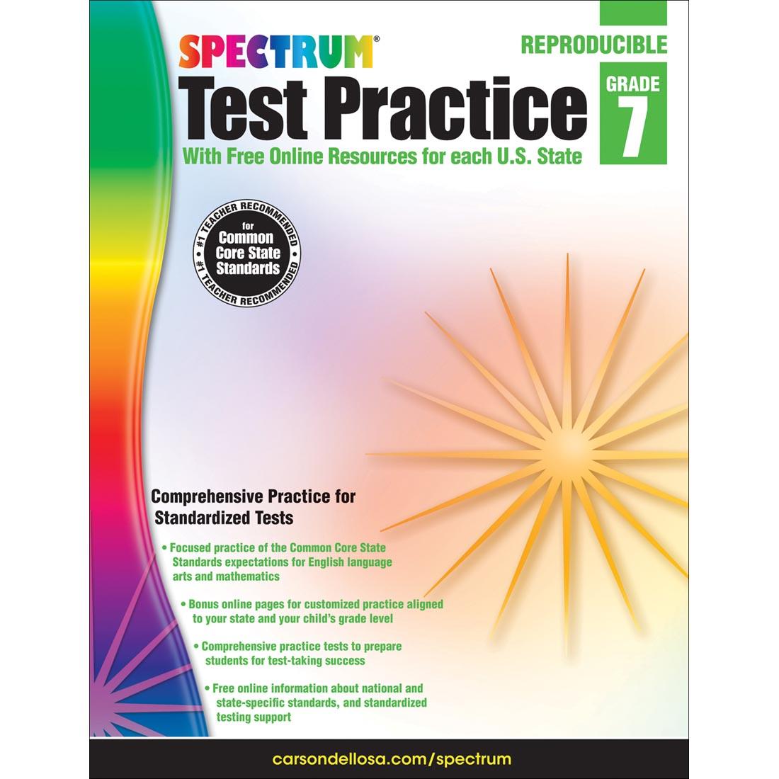 Spectrum Test Practice by Carson Dellosa Grade 7
