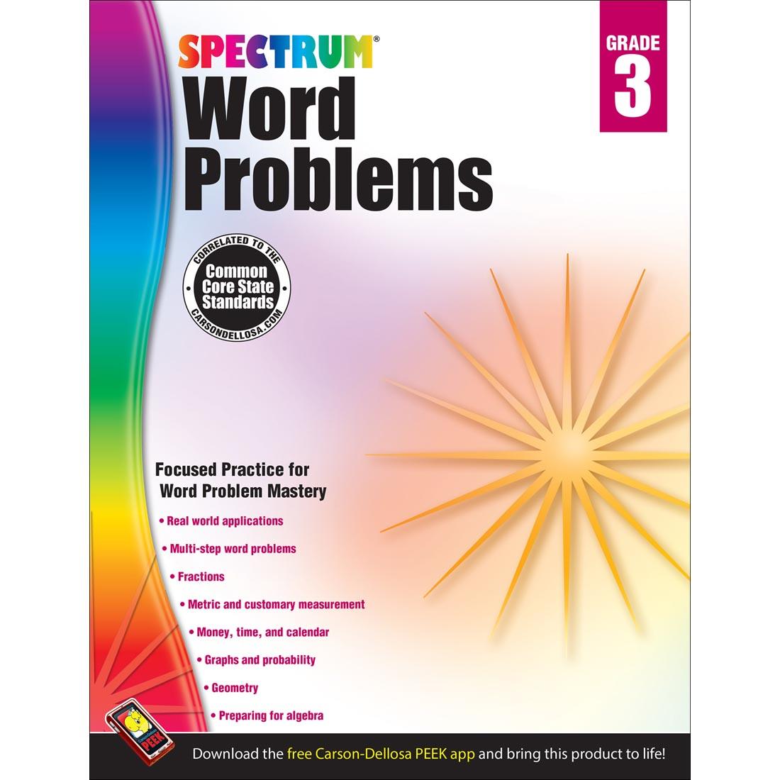 Spectrum Word Problems by Carson Dellosa Grade 3