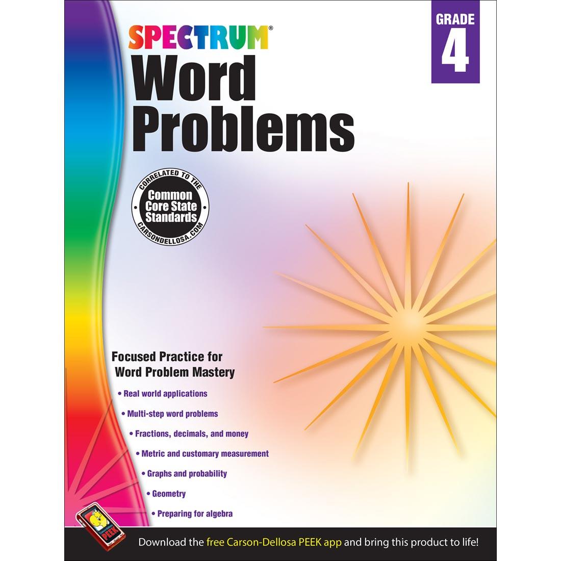 Spectrum Word Problems by Carson Dellosa Grade 4