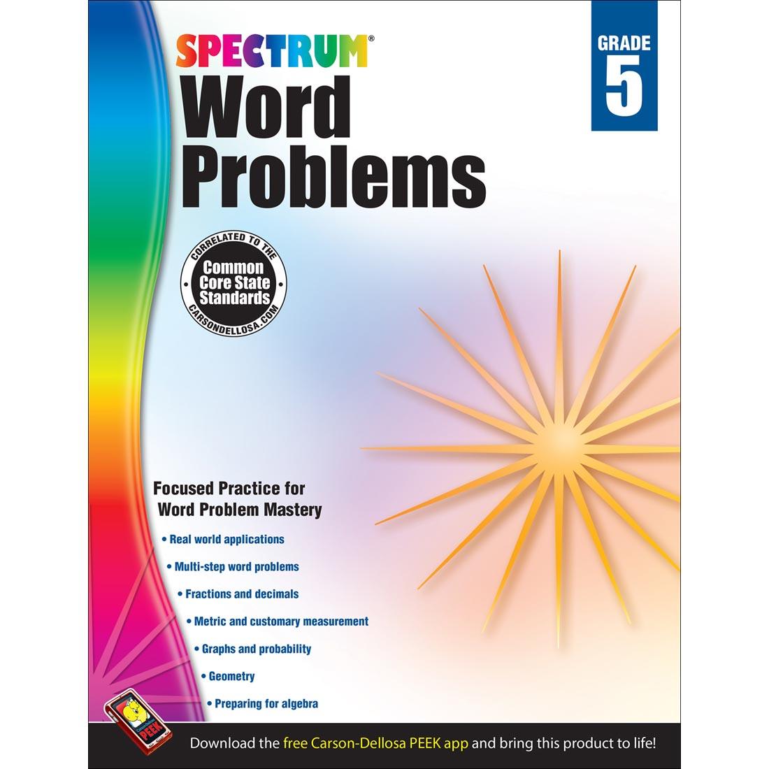 Spectrum Word Problems by Carson Dellosa Grade 5